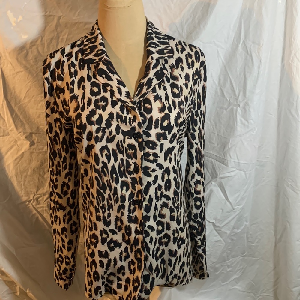 COPY - ECOWISH Womens Casual Tops V Neck Leopard Tunic Long Sleeve Button Down …